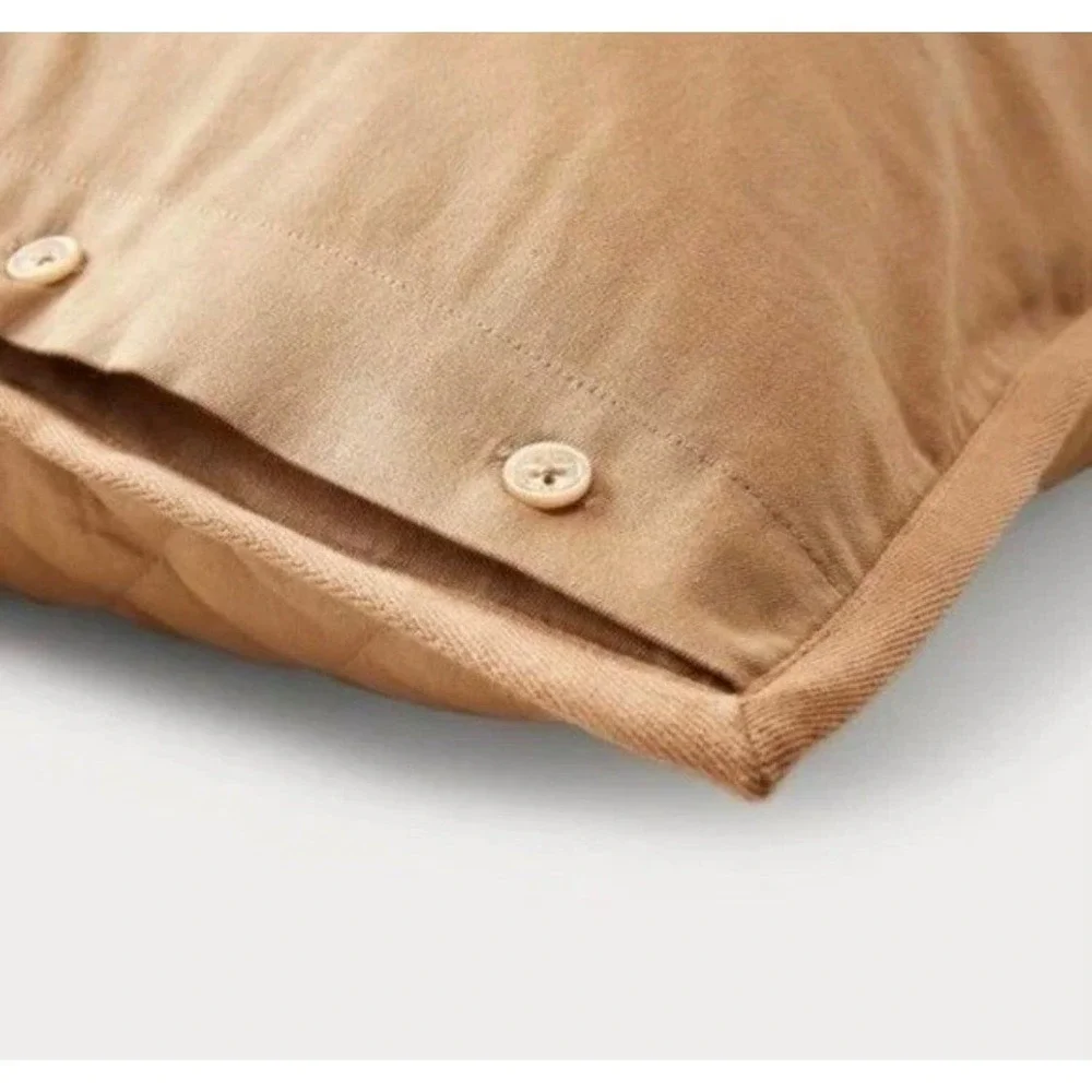 Ralph Lauren Cromwell Quilted Euro Sham‎ Camel Brown Cotton 26x26 650802743001
